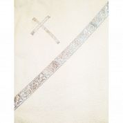 Полотенце крестильное с капюшоном молочное с серебром "Алтея"